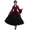 Women Medieval Renaissance Dress Trumpet Sleeve Gothic Dress Court Vintage Dress Red Purple Dress