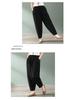 Women's Wide-Leg Cotton Linen Harem Pants - Spring/Autumn Casual Slimming Fit, Nine-Tenths Length, Suitable for Middle-Aged Moms.