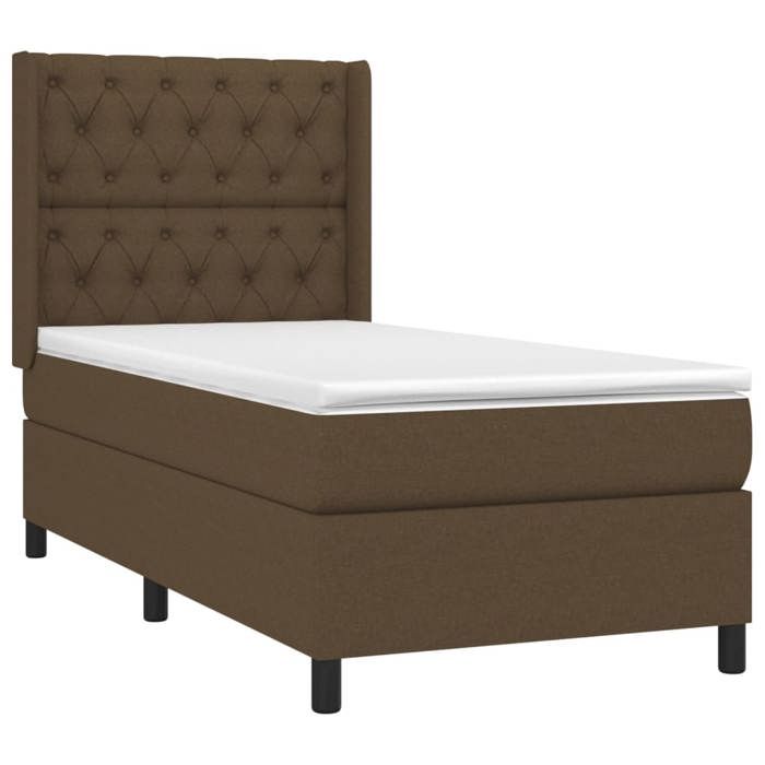 3131628 vidaXL Divan Bed with Mattress Dark Brown 80x200 Cm