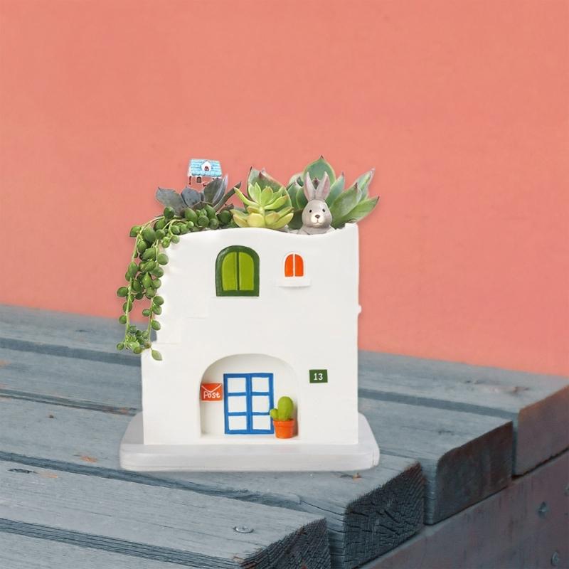 Haus Aufbewahrungsglas Silikonformen DIY Beton Guss Blumentopf Form Kerzenständer Verzierungsherstellungswerkzeug Leicht zu reinigen