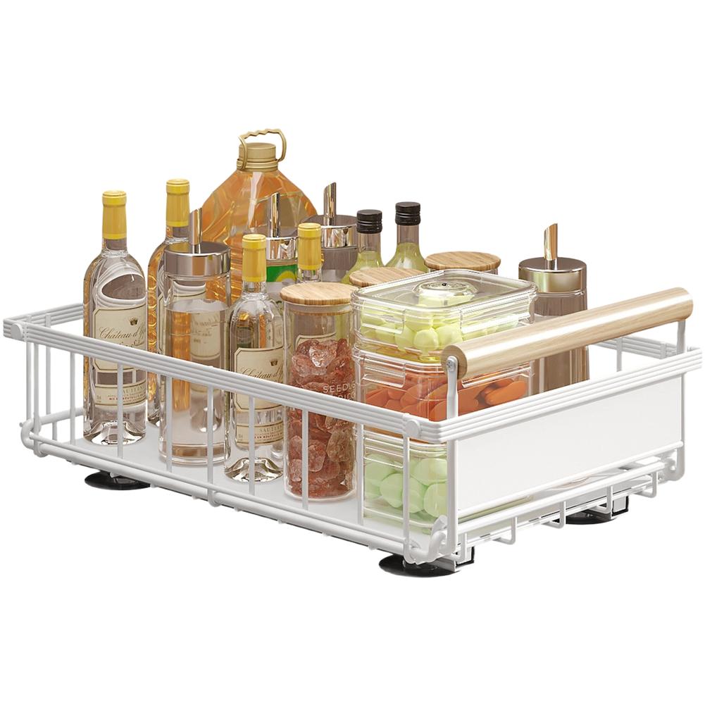 Foldable Pull Out Kitchen Under Sink Storage Basket Organizer Drawer Shelf for Cabinets and Pantry Organization