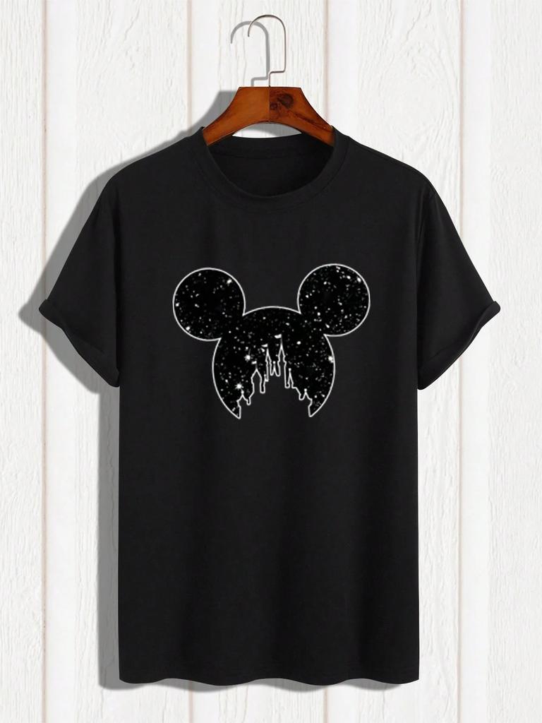 Disney Printed Women's Men's T-shirts A Regular Pure Cotton T-Shirt In A Summer Casual Style Tee Unisex Men Clothing Y2k Clothes