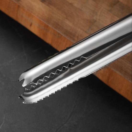 Stainless Steel Ice Tongs with Serrated Grip Heavy-Duty Food Clips for Bars Restaurants Rust-Proof Kitchen Utensils for Ice Cubes Sugar Snacks