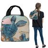 Meeresschildkröte am Strand Isolierte Lunchtasche für Damen Kinder Tragbare Lebensmittelboxen Thermische Lunchbox Tragetasche
