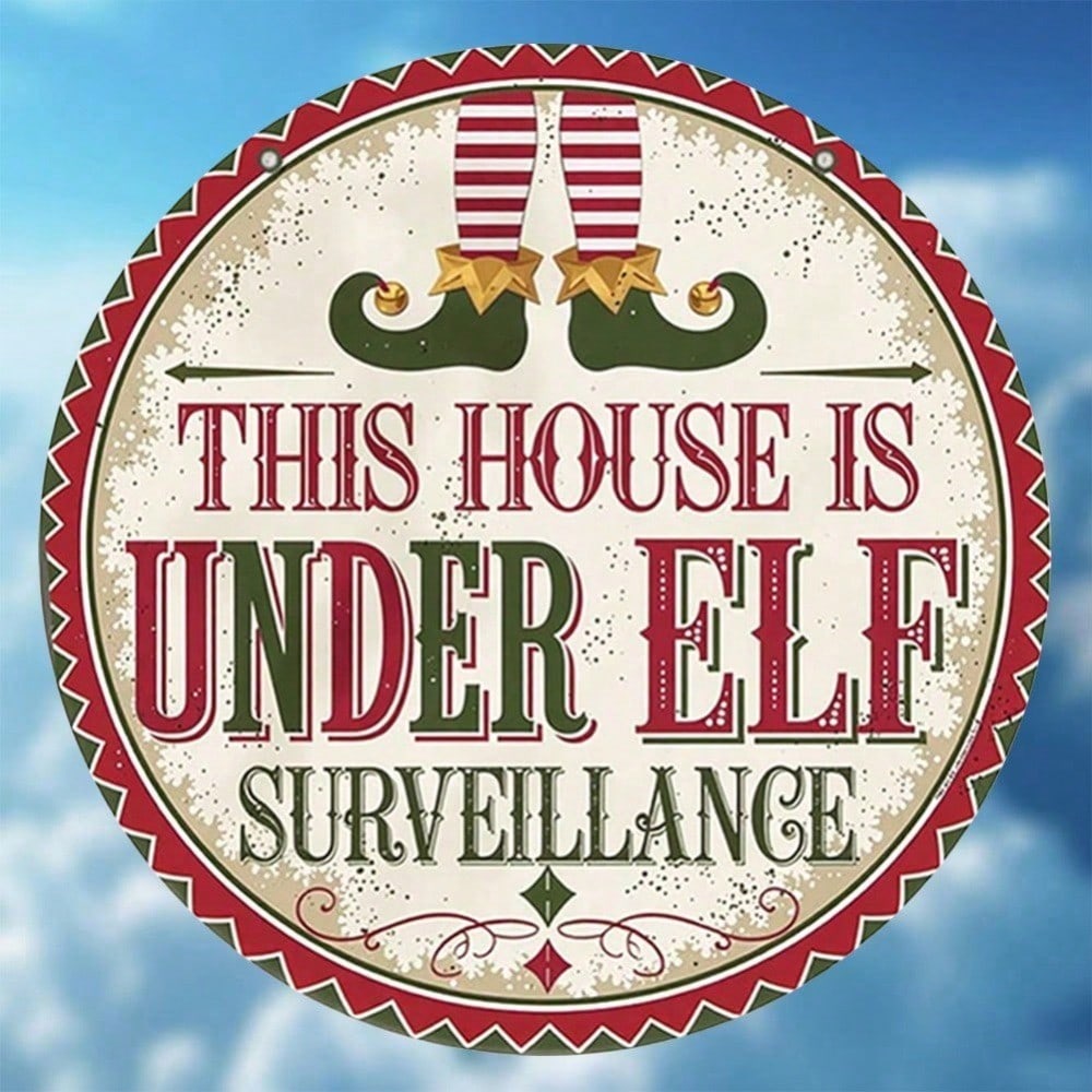 Винтажный Праздничный Эльф Арт 8-дюймовая Круглая Алюминиевая Табличка Классический Декор Стены Для Праздничного Дома 20x20 разноцветный