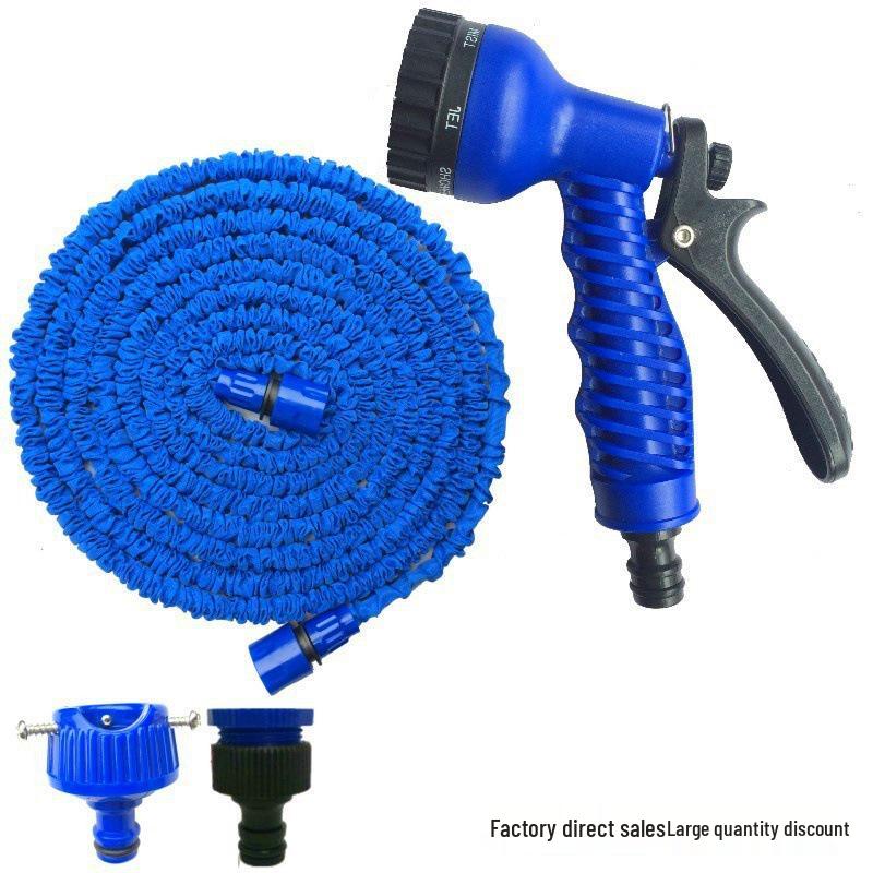 

2-Connector Car Wash and Garden Hose: Retractable Soft Hose with Powerful Sprayer for Watering Gardens and Flowers