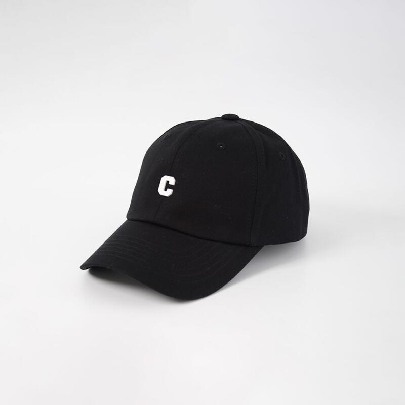 Simple unisex C logo casual ball cap black