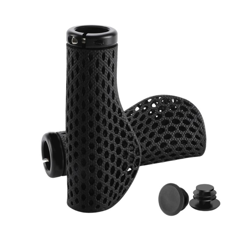 1Pair Breathable Hollow Bicycles Handlebar Grips Shock Absorption Handle Bar Cover Waterproof Mountain Bike Grips