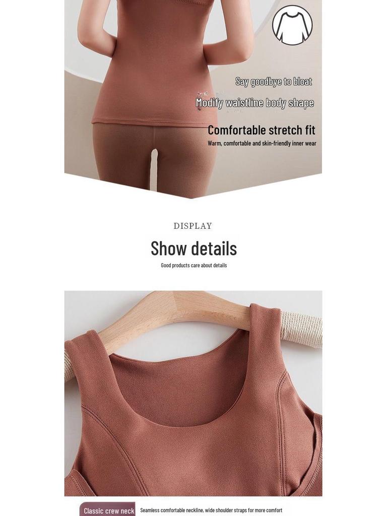 Gilet polaire auto-chauffant pour femme: Couche de base chaude, gainante et rembourrée au niveau de la poitrine, pour l'automne/hiver