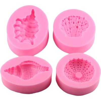 4 Teile/satz Silikon Muschel Shell Cupcake Candy Fondant Sugarcraft Form Kuchen Dekorieren Tools Set