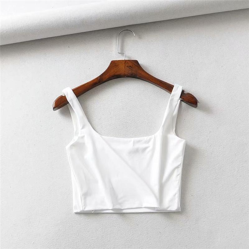 Hot Sale Summer Women Sexy Sleeveless Tops Fashion Short Square Collar Tank Tops 4 Colors S белый