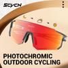 SCVCN Photochromic Sunglasses Cycling Glasses Outdoor Cycling Road Mountain Bike Glasses Men and Women Casual Hiking Windproof