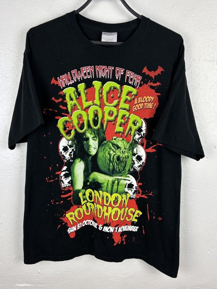

Alice Cooper Halloween Night Of Fear London Black Unisex Tshirt S5XL KH12281 Unisex T-Shirt XXL