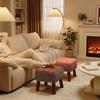 Soft Upholstered Seat Ottoman Compact Design Cream Style Ottoman Low Stool  Home Decor