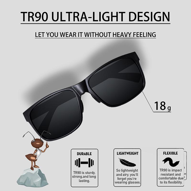 Maxjuli Square Oversized Sunglasses For Big Heads Men Retro Vintage Sun Glasses Uv Protection Fishing Eyewear 8105