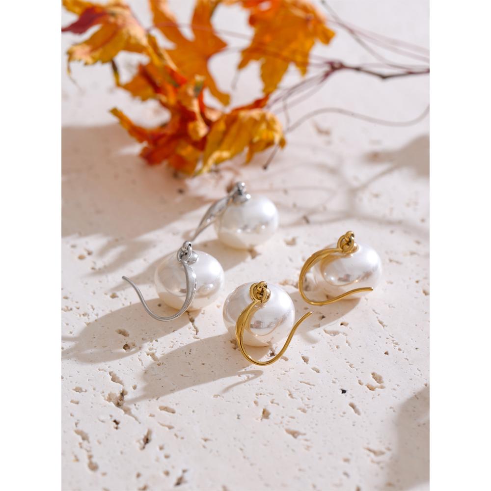 Eetit Simulated Pearls Chic Dangle Earrings for Women Prevent Allergy Stainless Steel Daily Jewelry High Quality