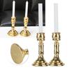 1 Pair 1:12 Dollhouse Golden Candlestick Miniature Simulated Candlestick Toy Decoration