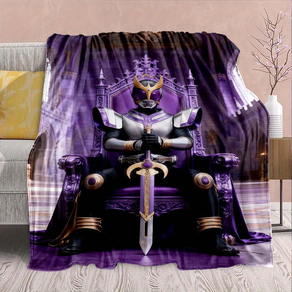 Kamen Rider Anime Flannel Blanket – Soft, Warm, Perfect for Sofas, Bedding, Camping, Travel, Office, and Home Decor – QJY