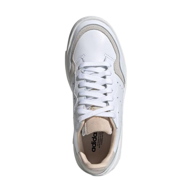 Adidas Originals Super Court Leather Low top Kids' Skateboarding Shoes White Brown Teenagers EE8795