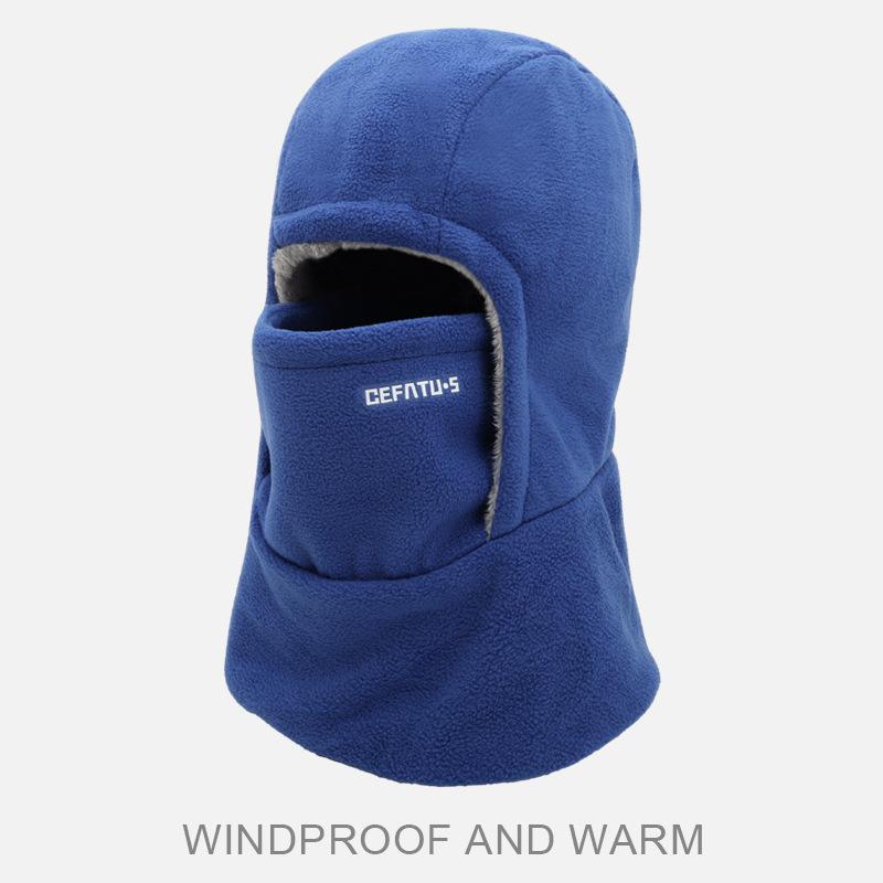 Fleece Balaclava Cycling Cap and Warm Gloves Cold-proof Windproof Warm Hood and Hat Thicken Thermal Ski Windproof Kit Women Men