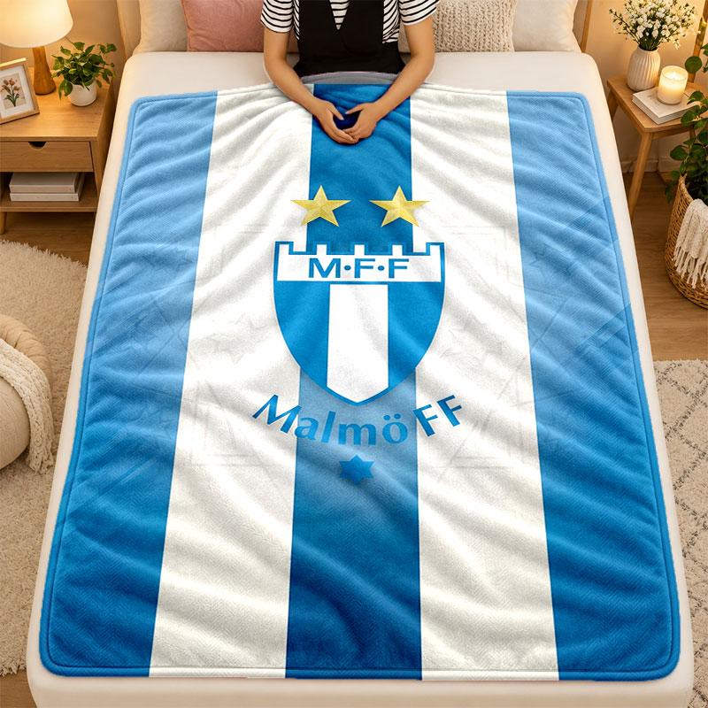 Flannel BlanketMalmö FF Warm Soft Throw Blanket for Indoor Sofa Bed Living Room Use