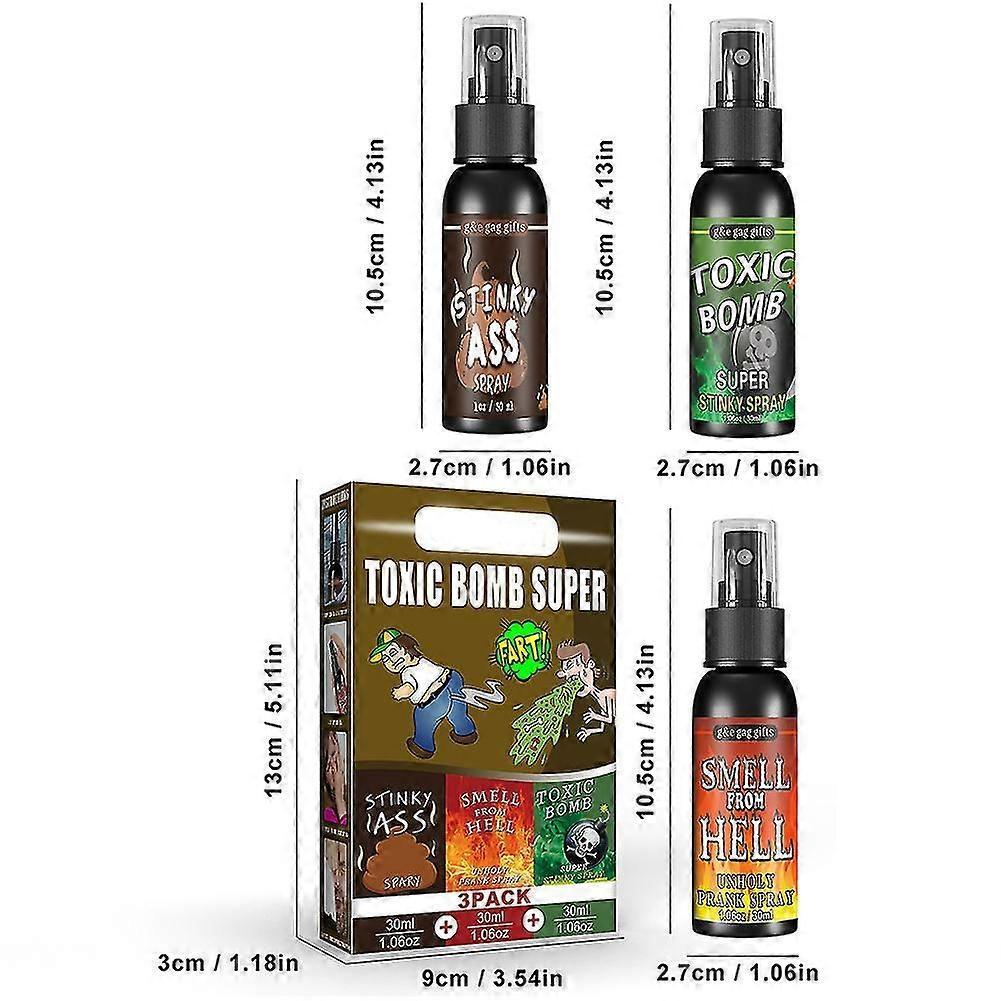 Super Starker Stink-Spray Scherzartikel-Set - 3er-Pack Potente Scherzspielzeuge für Erwachsene und Kinder