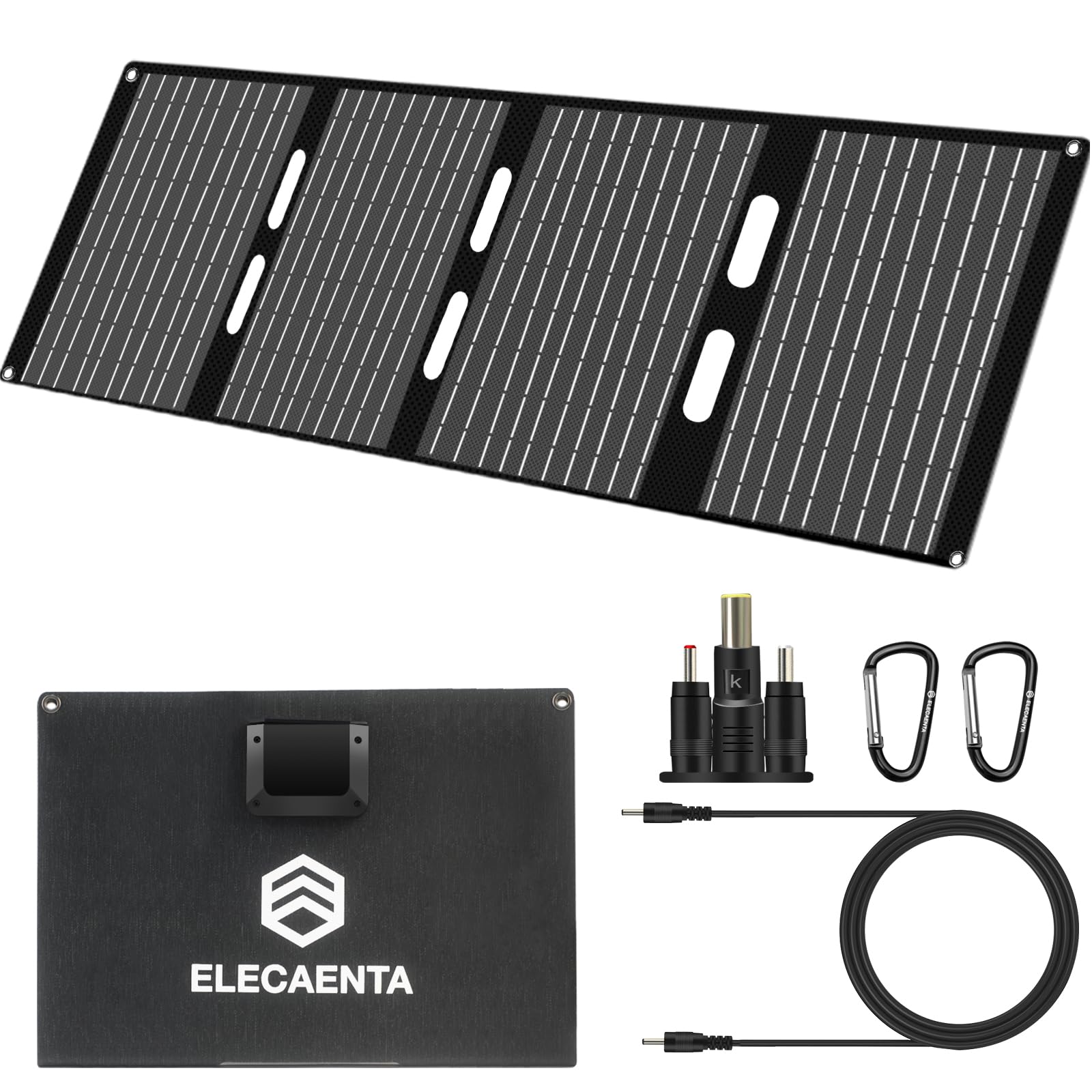 

ELECAENTA 40 Вт Зарядка от солнечной энергии Легкий IP68 ETFE Солнечная панель для зарядки мобильных и портативных устройств на открытом воздухе и подготовки к чрезвычайным ситуациям,