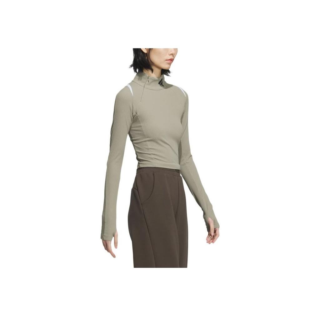 Adidas Future Style Pre Series Long Sleeve Top Sports Casual Pullover Women Tops Earth-Brown JM2451