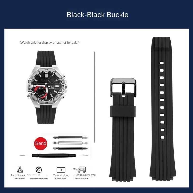 Replacement Silicone Watch Band For Casio ECB-10YP ECB-10YPB ECB-950 Edifice Series Rubber Strap Men's Watch Bracelet 20mm