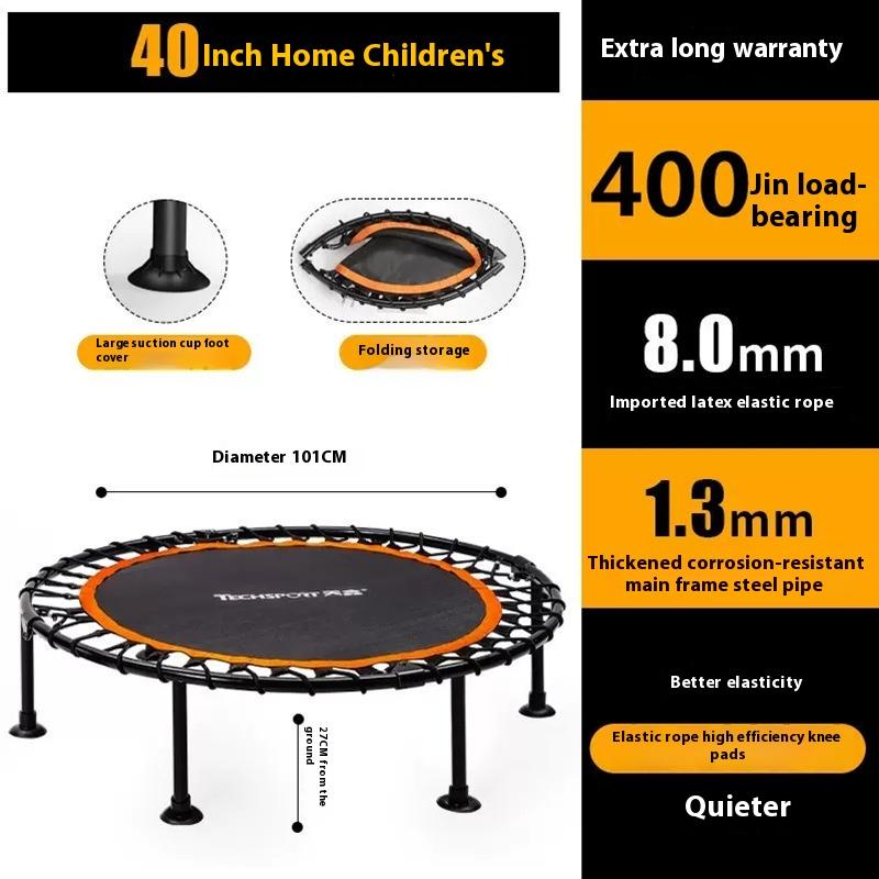 Indoor Trampoline Foldable with Handrails for Kids and Adults Fitness Weight Loss Outdoor Trampoline
