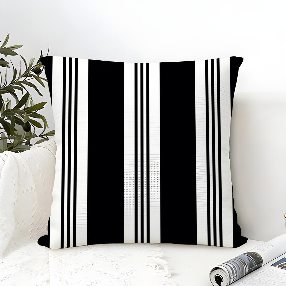 Minimal Classic Black White Stripes Pillow Case linen pillow case sofa home decor cushion cover cushion cove