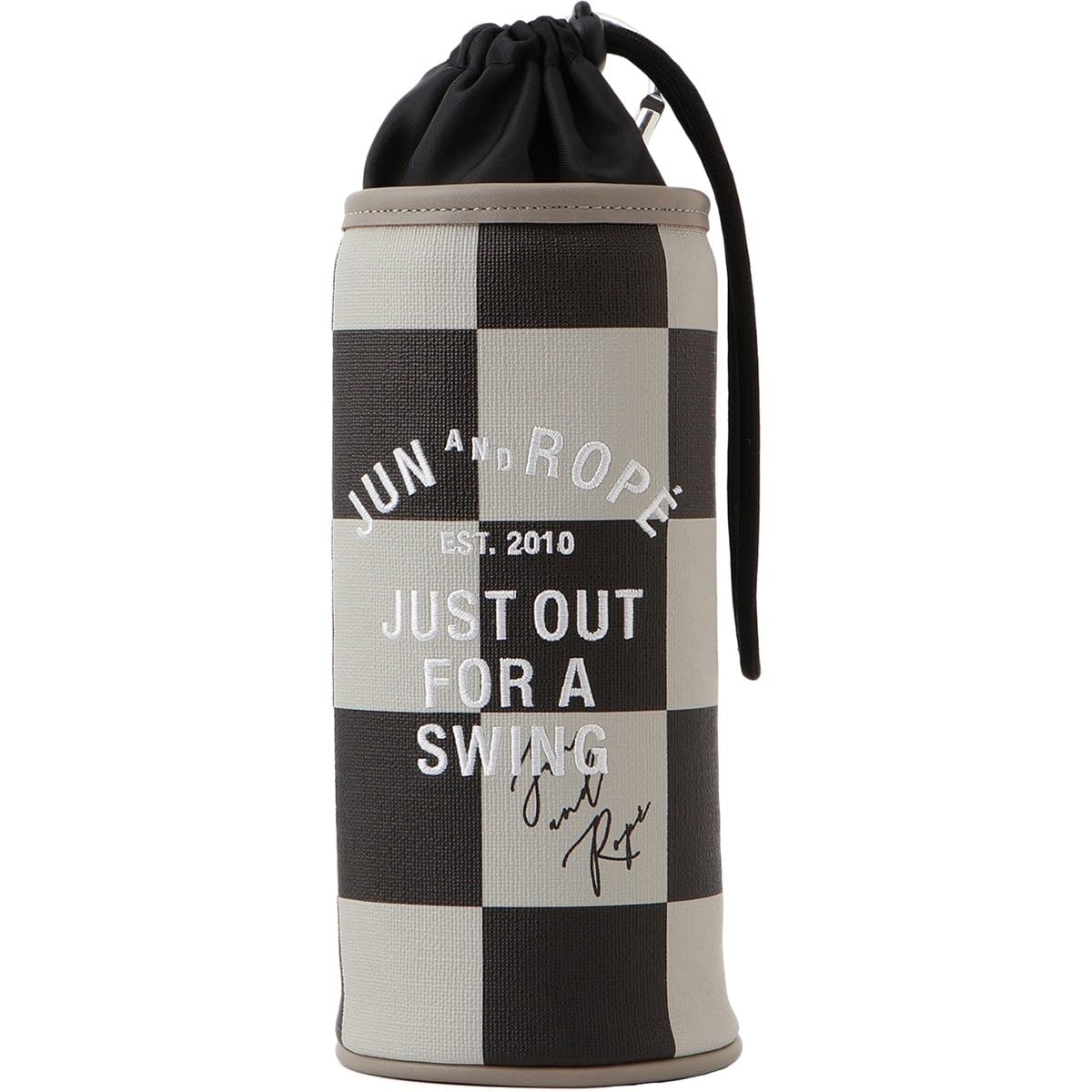 

Jun & Rope Checker Print Bottle Holder, Black (01) F