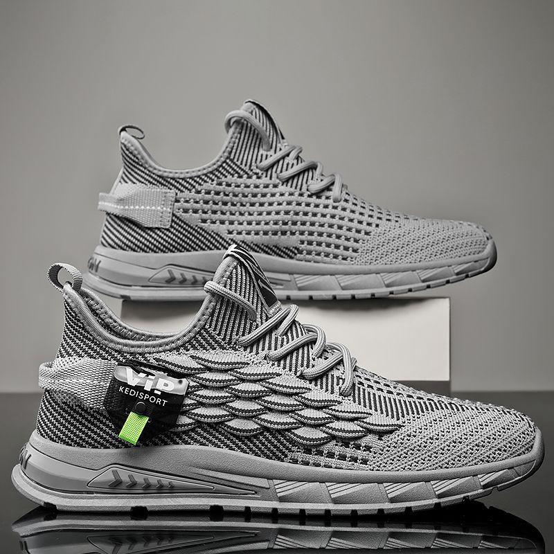 Men's Shoes Spring and Summer Coconut Breathable New Mesh Men's Casual Running Non-slip Sports Shoes Versatile Flying Woven Trendy Shoes