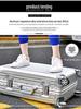 20" Aluminum-Magnesium Alloy Trolley Case - Unisex Metal Travel & Business Suitcase with Leather Accents