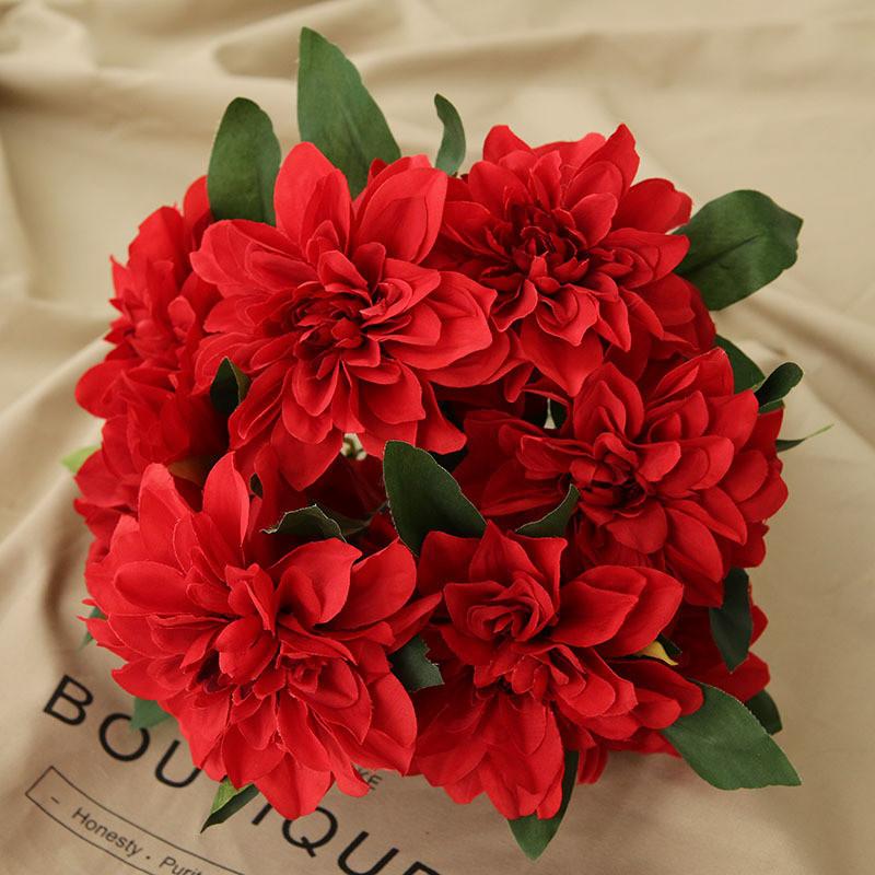 Artificial Dahlia Wedding Decor Flowers With Silk Material For Home And Event Use