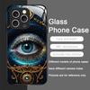 Retro Devil Eye Mysterious Totem Tempered Glass Phone Case for IPhone 17 16 Pro Max 15 14 13 12 Mini 11 X XS MAX 7 8 Plus Cover