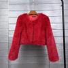 Korean Style Faux Fur Short Women's Coat - Solid Color
