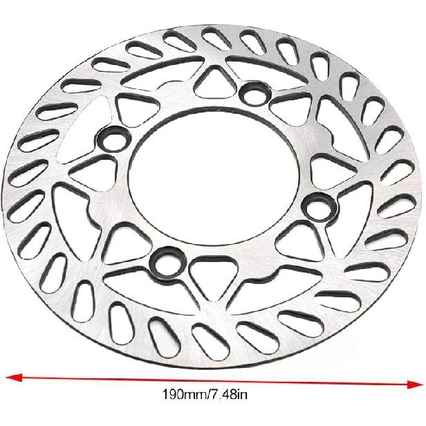 190mm Brake Rotor Disc, Front or Rear Replacement for SDG and Other Pit Dirt Bikes, High Hardness Steel for Improved Stopping Power