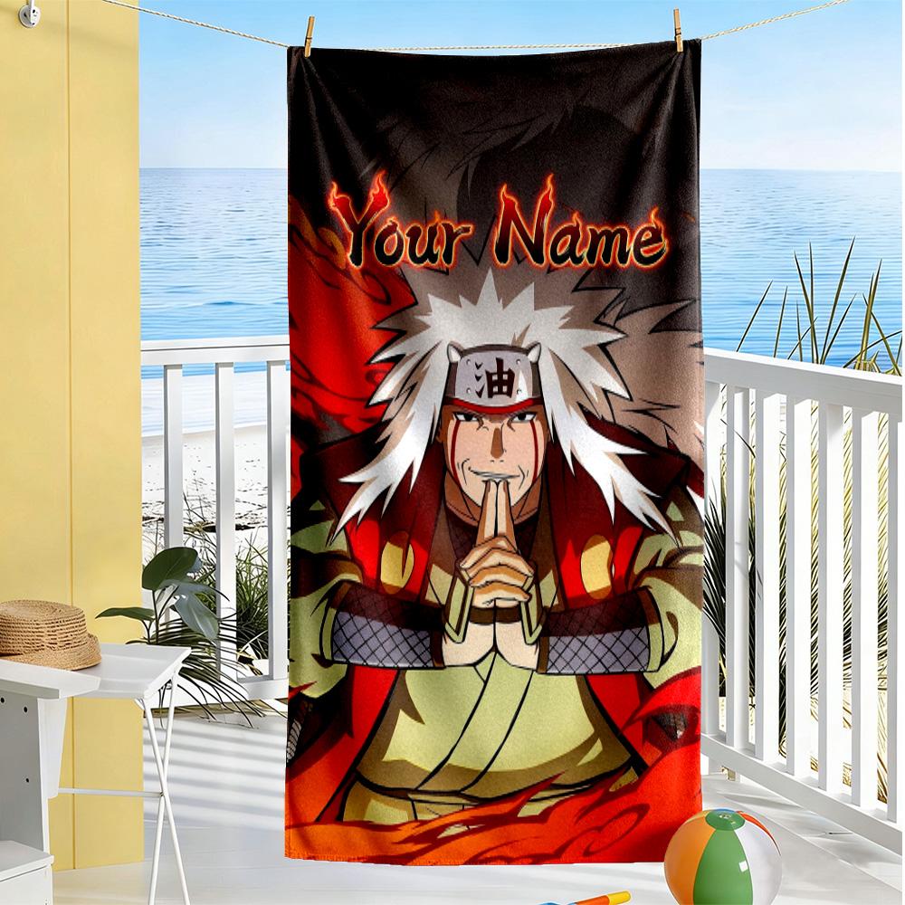 Naruto Character Customize Your Name Beach Towel Super Soft & Absorbent Portable for SwimmingBeachCamping Travel Beach AccessoriesGym