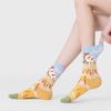 Women's Retro Oil Painting Mid-Calf Socks - 2025 Autumn Cotton Trend, Boneless Design for Couples