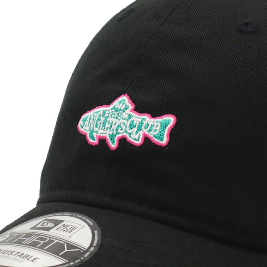 New Era 930 Angler Club FOD Black Outdoor Cap with Original Size Logo, M/L