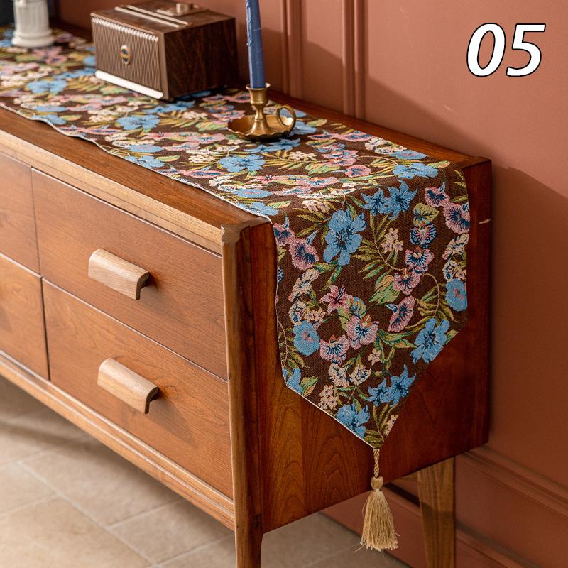 French Style High-grade Fabric Tassel Table Runners Living Room Coffee Table Decor Tea Table Flag TV Cabinet Tea Seat Tablecloth