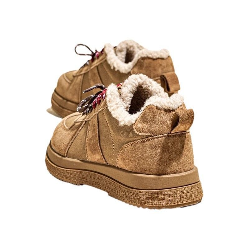 Korean Version of Snow Cotton Shoes In the Winter of 2025 New Thick-soled Niche Retro Fashion Versatile Velvet Thickened Cotton Shoes for Women