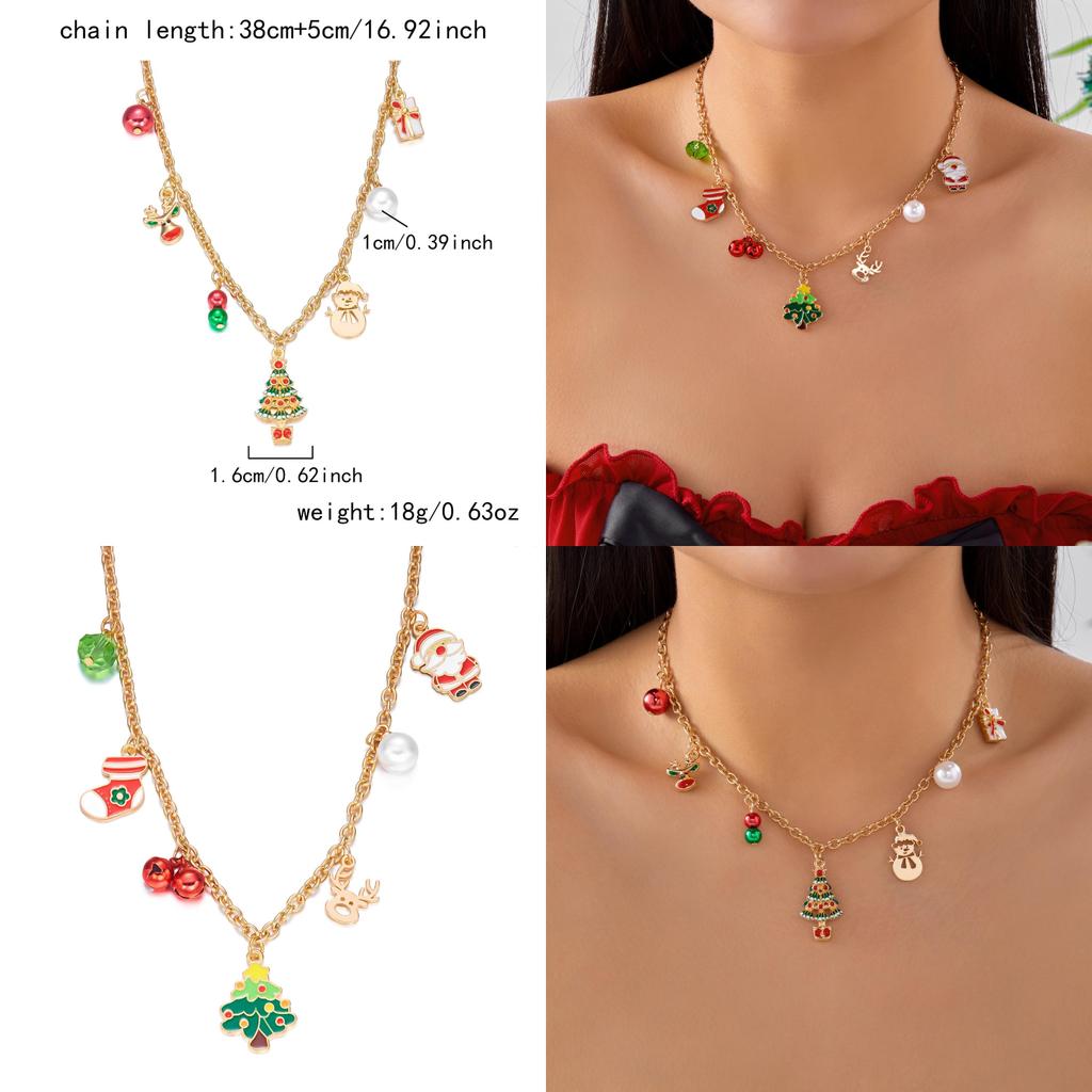 Snowflake Pendant Necklace With Pearl Chain And Handcrafted Zinc Alloy For Festive Style