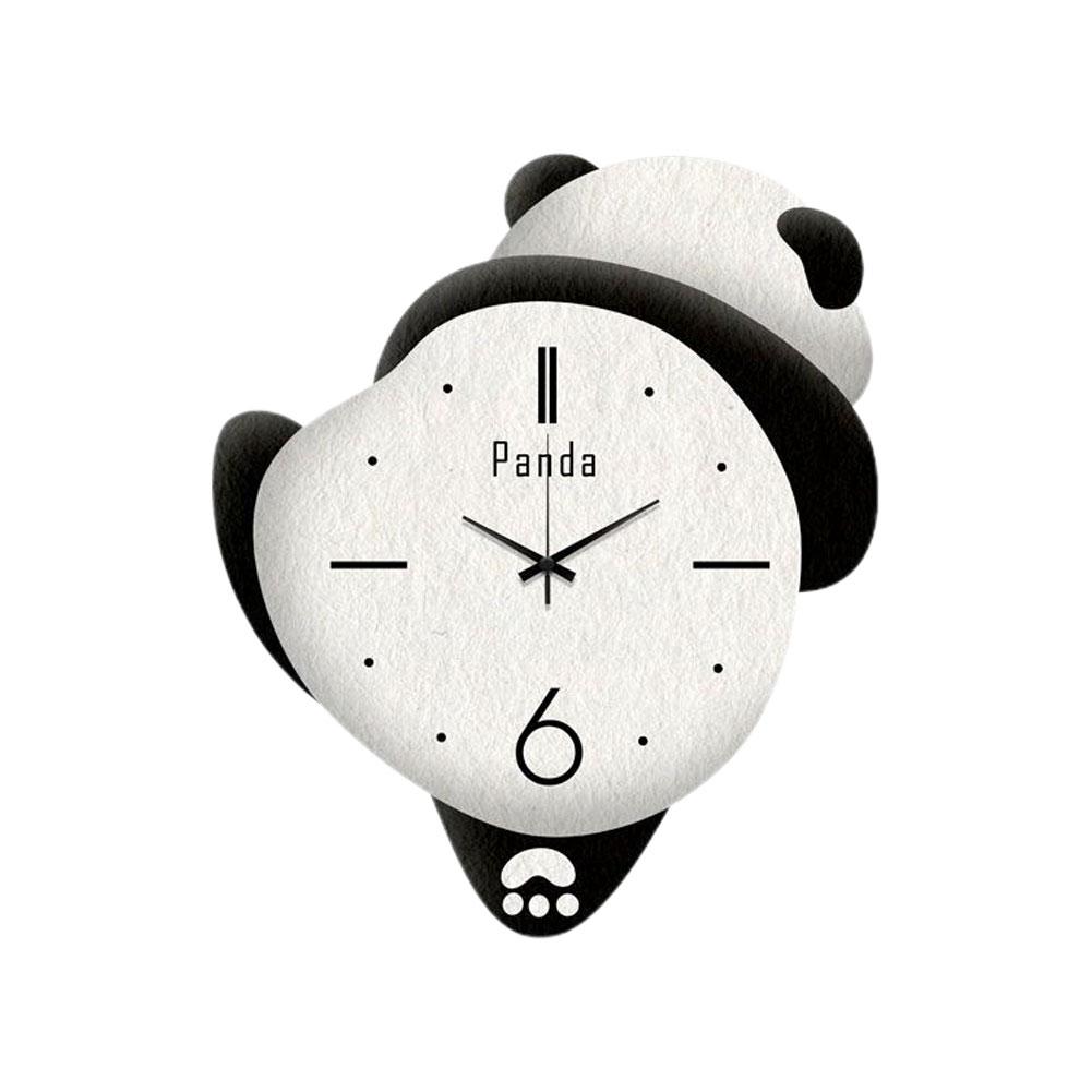 New Cute Panda Wall Clock Creative Silent Living Room Bedrooms Decorations Learning Nurseries Home Cartoon Clock Kids M2Y8