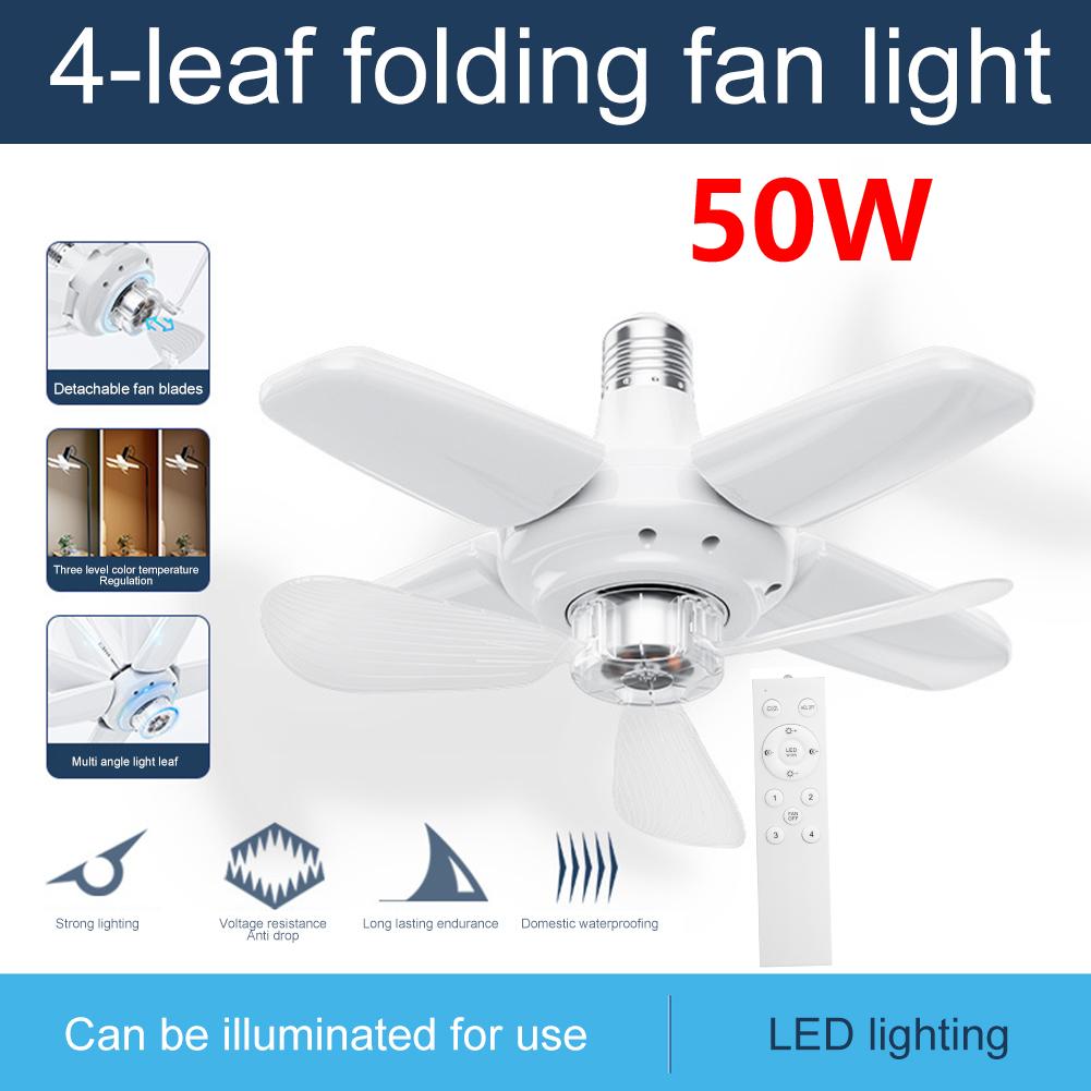 2 In 1 Hanging Fan with LED Light E27 Universal Dimming Drone Fan Silent Ceiling Drone Fan for Dining Room Bedroom Living Room