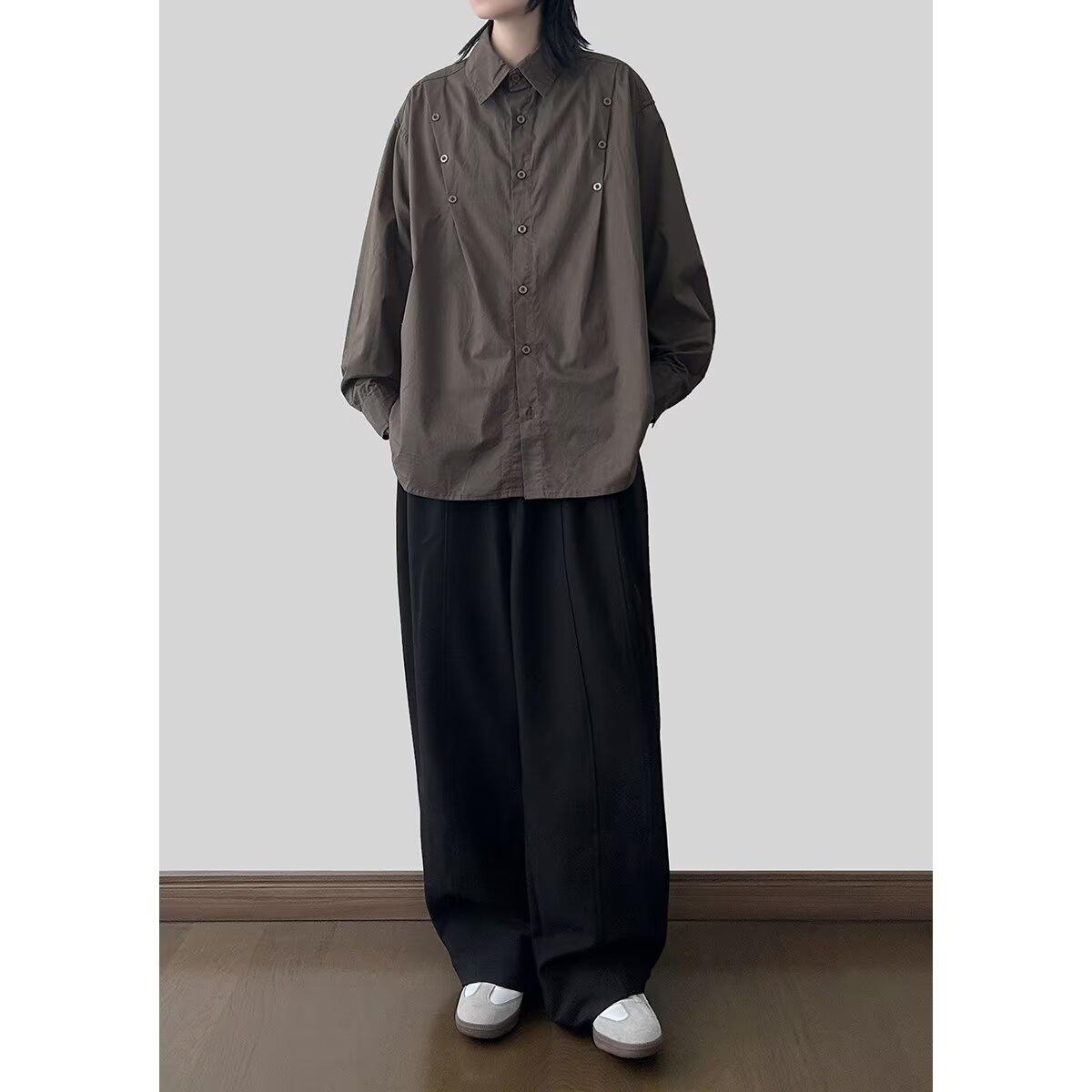 

Рубашка с длинным рукавом с буквенным принтом 2024 года в японском стиле в стиле Гонконга, свободная рубашка для мальчиков, летнее модное универсальное повседневное пальто 2XL серый