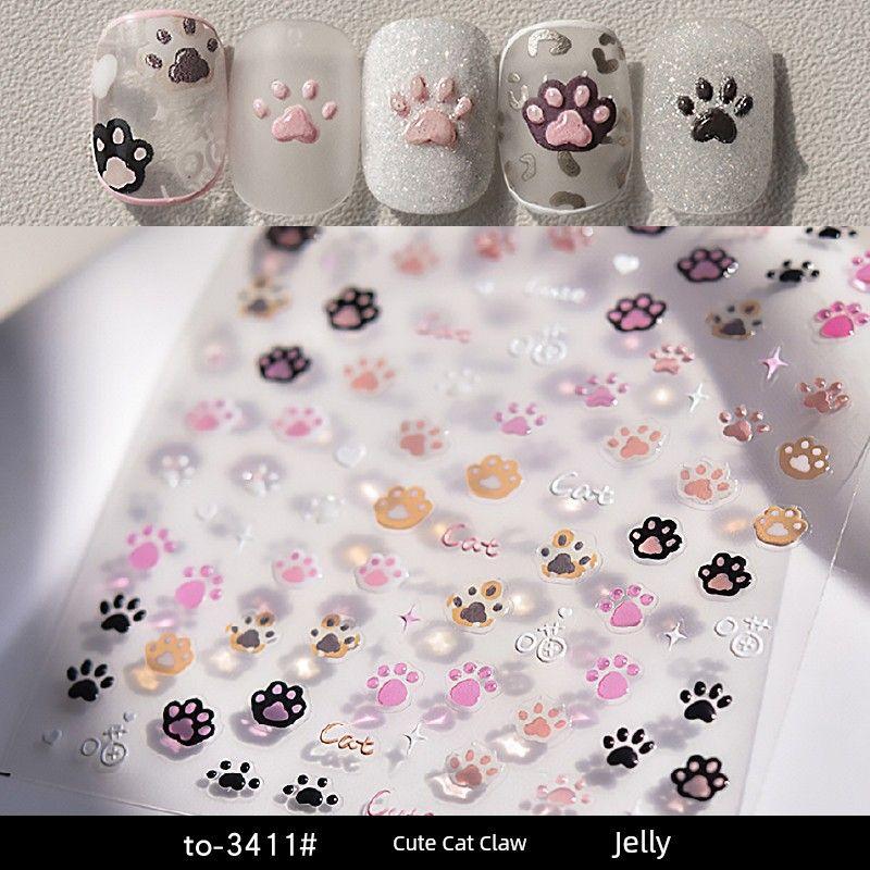 

Cute Cat Claw Nail Art Sticker Best Selling Dog s Paw Cat Meat Pad Jelly Relief Adhesive 5D Nail Sticker Nail Ornament to-3411# cute cat claw jelly