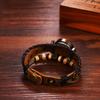 Antique Leather Cute Beaded Starfish Analog Adjustable Leather Brown Quartz Fashion Watch Perfect Gift for Day Women's Multi-Wrap Watch Design,