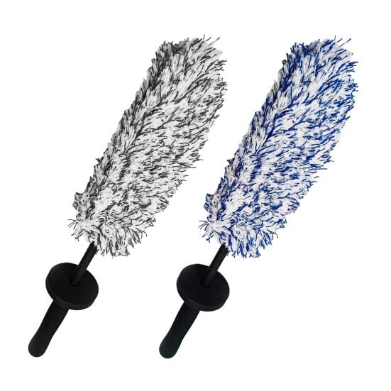 Flexible Flat Bristle Wheel Brush Long Handle Microfiber Wheel Brush Car